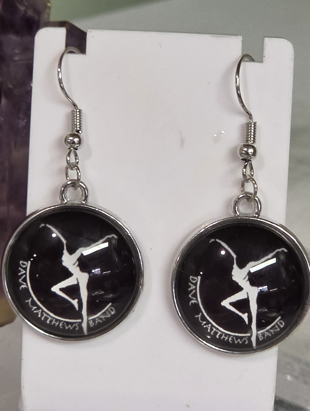 Custom Made Dmb Dave Matthews Band Black Logo Drop Earrings